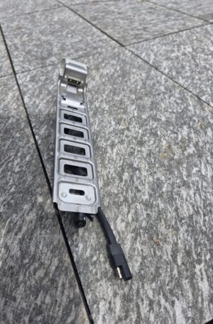 Batterieschiene-RR-DC Gepäckträgerakku, graues Gehäuse silber Motorstecker, ohne Lichtstecker, occ