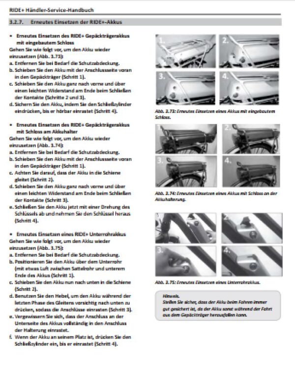 Werkstatt- und Wartungshandbuch Villiger, Diamant, (Ride)